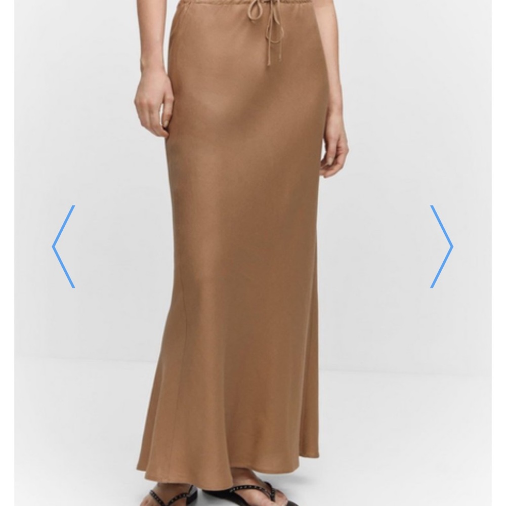Mango linen maxi drawstring skirt